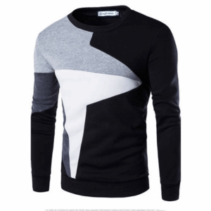 V2 Patterned Long Sleeve Round Neck Shirt